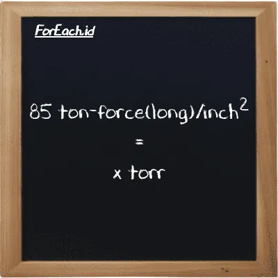 Example ton-force(long)/inch<sup>2</sup> to torr conversion (85 LT f/in<sup>2</sup> to torr)